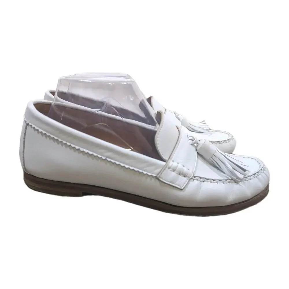 LAFAYETTE 148 NEW YORK Womens White Frieda Slip On Leather‎ Loafers Shoes 40(9)